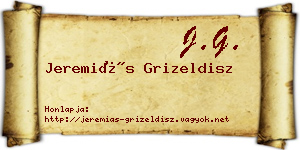Jeremiás Grizeldisz névjegykártya